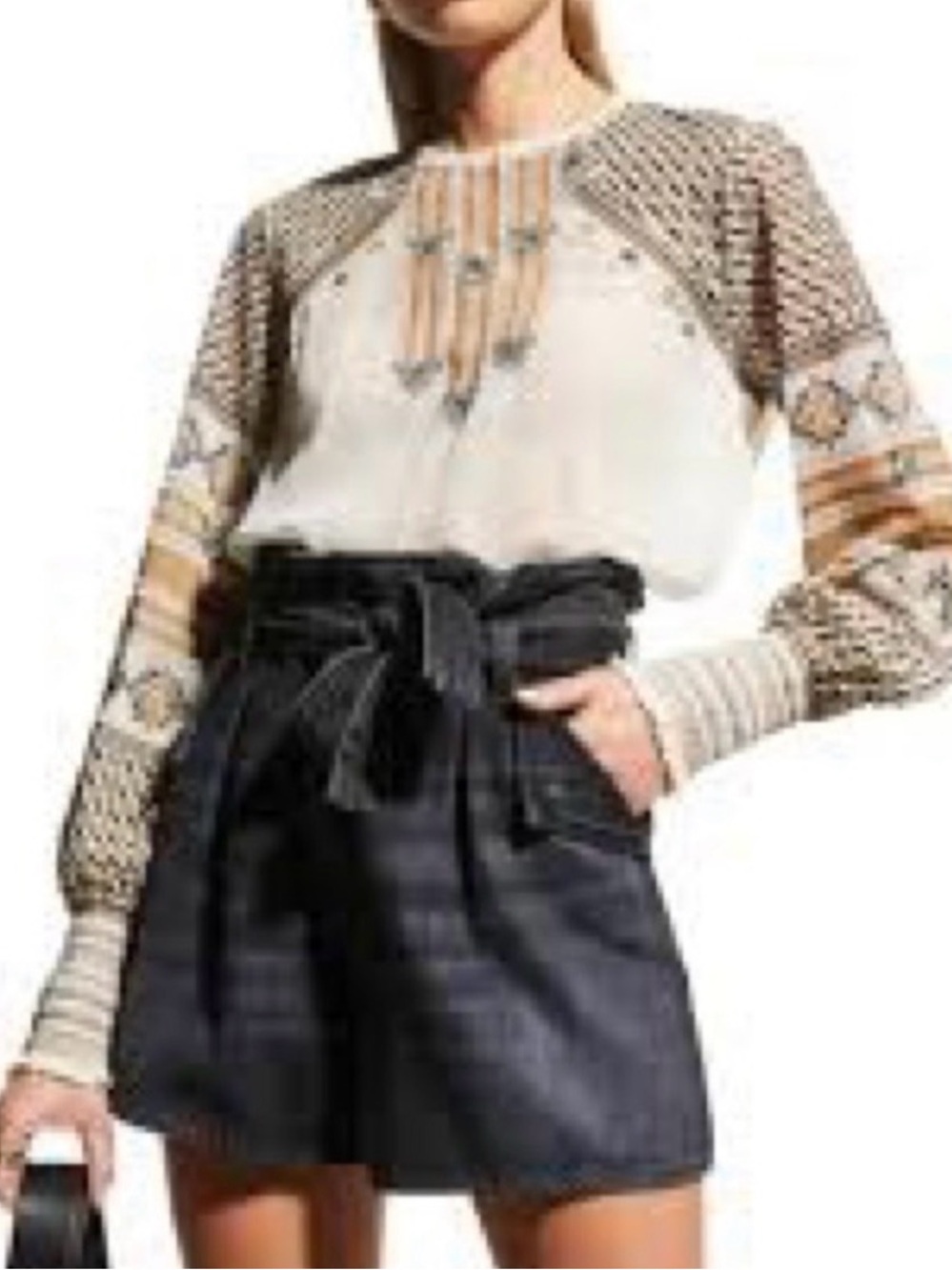 Veronica Beard Isabella Boho Embroidered Peasant Blouse MSRP $448
